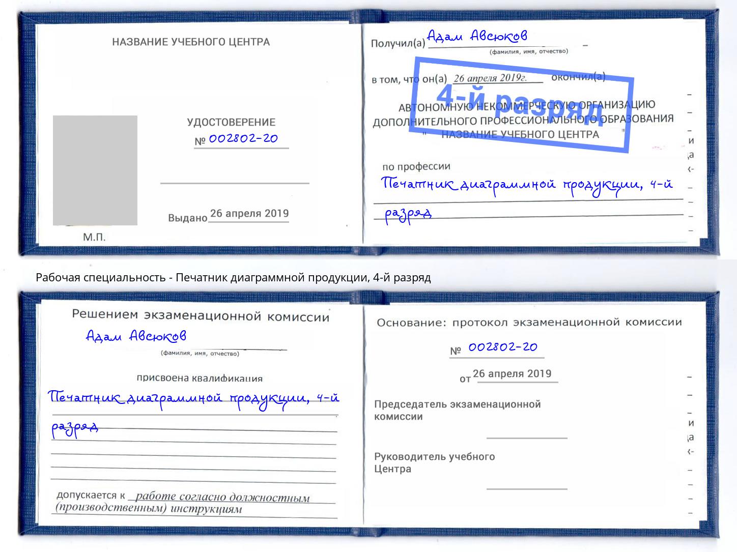 корочка 4-й разряд Печатник диаграммной продукции Энгельс
